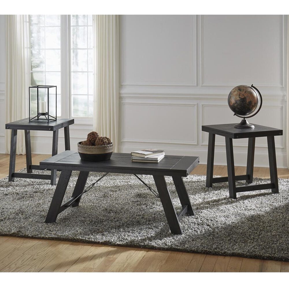 Ashley Noorbrook 3-Piece Occasional Table Set in Black and Pewter, , large
