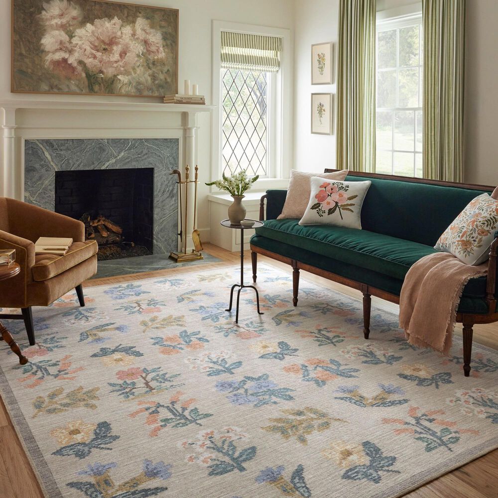 Rifle Paper Co. x Loloi Rosa Hawthorne 5&#39; x 7&#39;6&quot; Cream Area Rug, , large