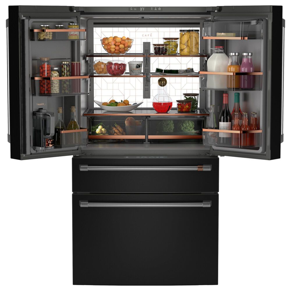 Cafe 23.2 Cu. Ft. Smart Counter-Depth 4-Door French-Door Refrigerator With Dual-Dispense AutoFill Pitcher in Matte Black, , large