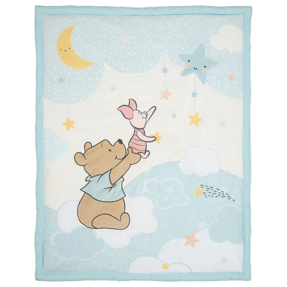 Lambs and Ivy Starlight Pooh 3-Piece Crib Bedding Set in Blue, Brown and Yellow, , large