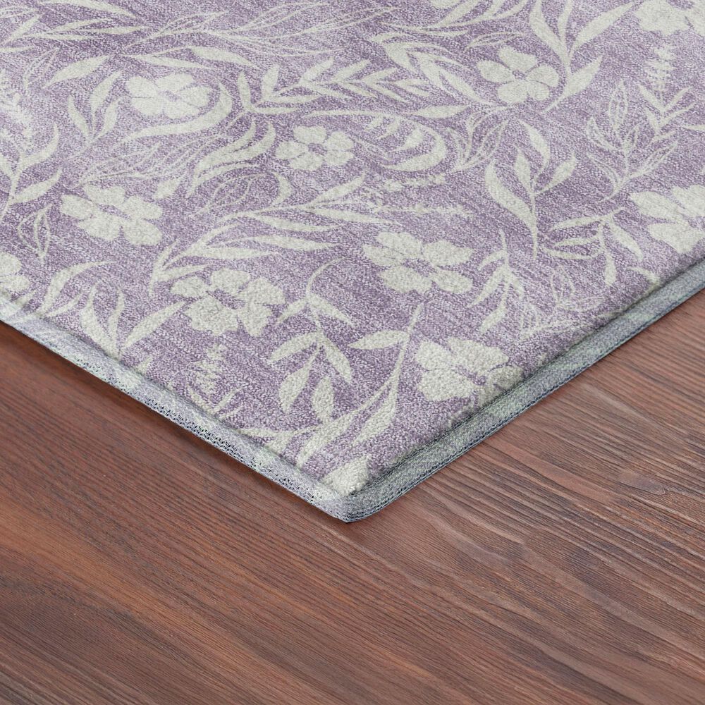 Dalyn Rug Company Soft Essentials Floral Lavender 8' Round Indoor/Outdoor Area Rug, , large