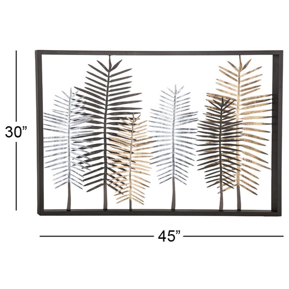 Maple and Jade 30&quot; x 45&quot; Forest of Leaves Wall Decor in Matte Black, , large