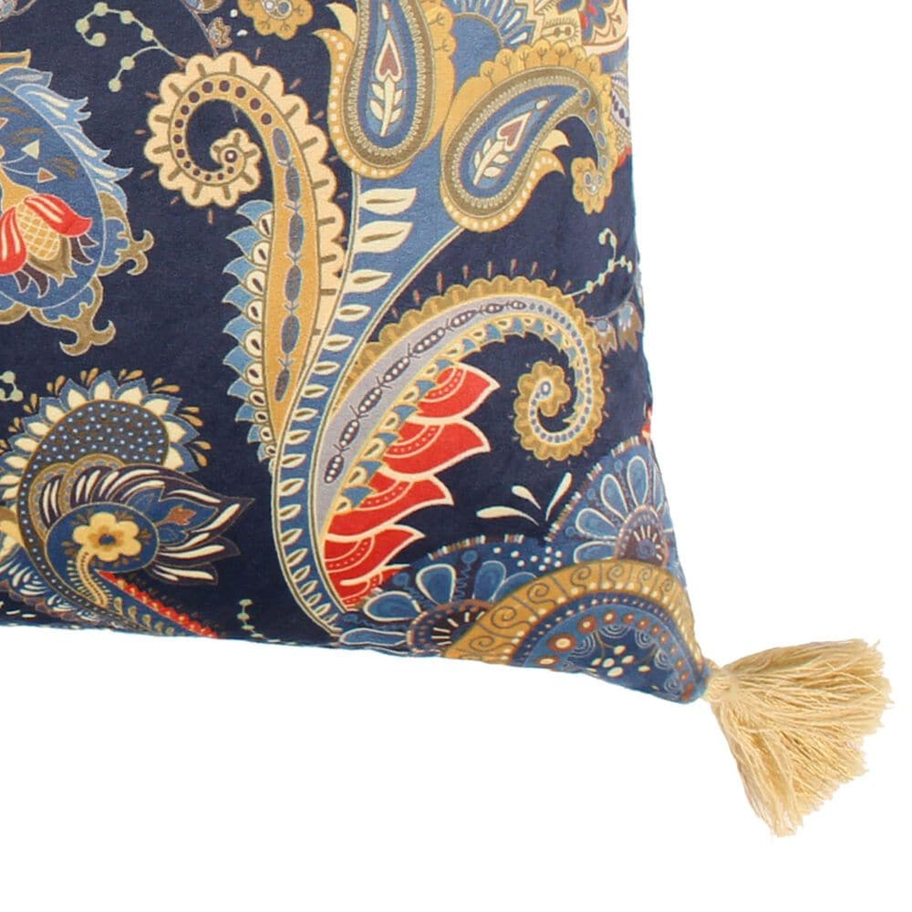 Levtex Calabria 14&quot; x 18&quot; Paisley Tassel Lumbar Throw Pillow in Gold, Red, Tan, Blue and Navy, , large