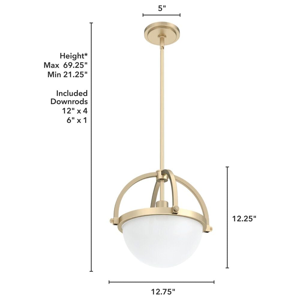 Hunter Wedgefield 1-Light Pendant in Alturas Gold, , large