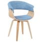Armen Living Summer Arm Chair with Blue Upholstery in Oak, , large