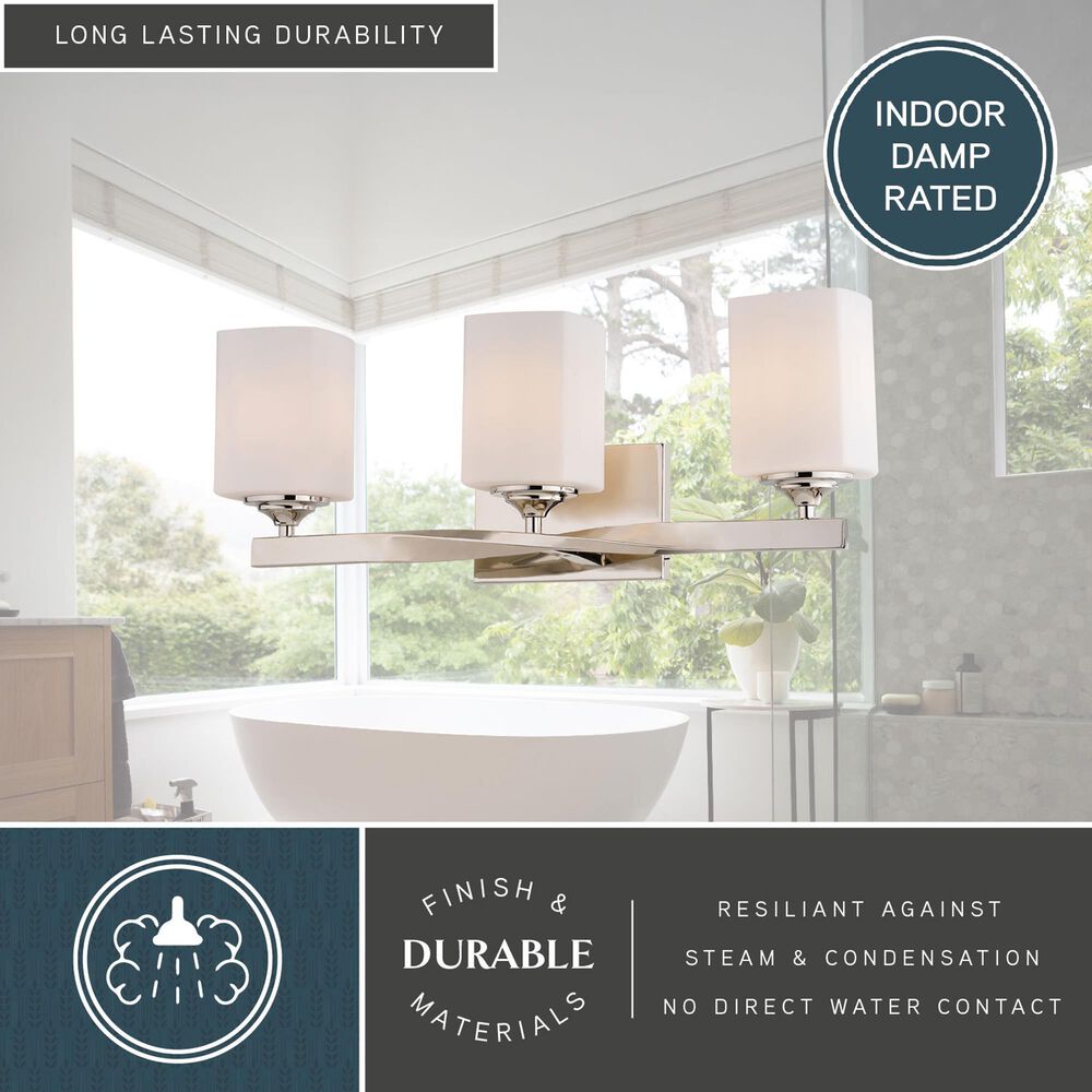 Vaxcel Robey 3-Light Bathroom Vanity in Polished Nickel, , large