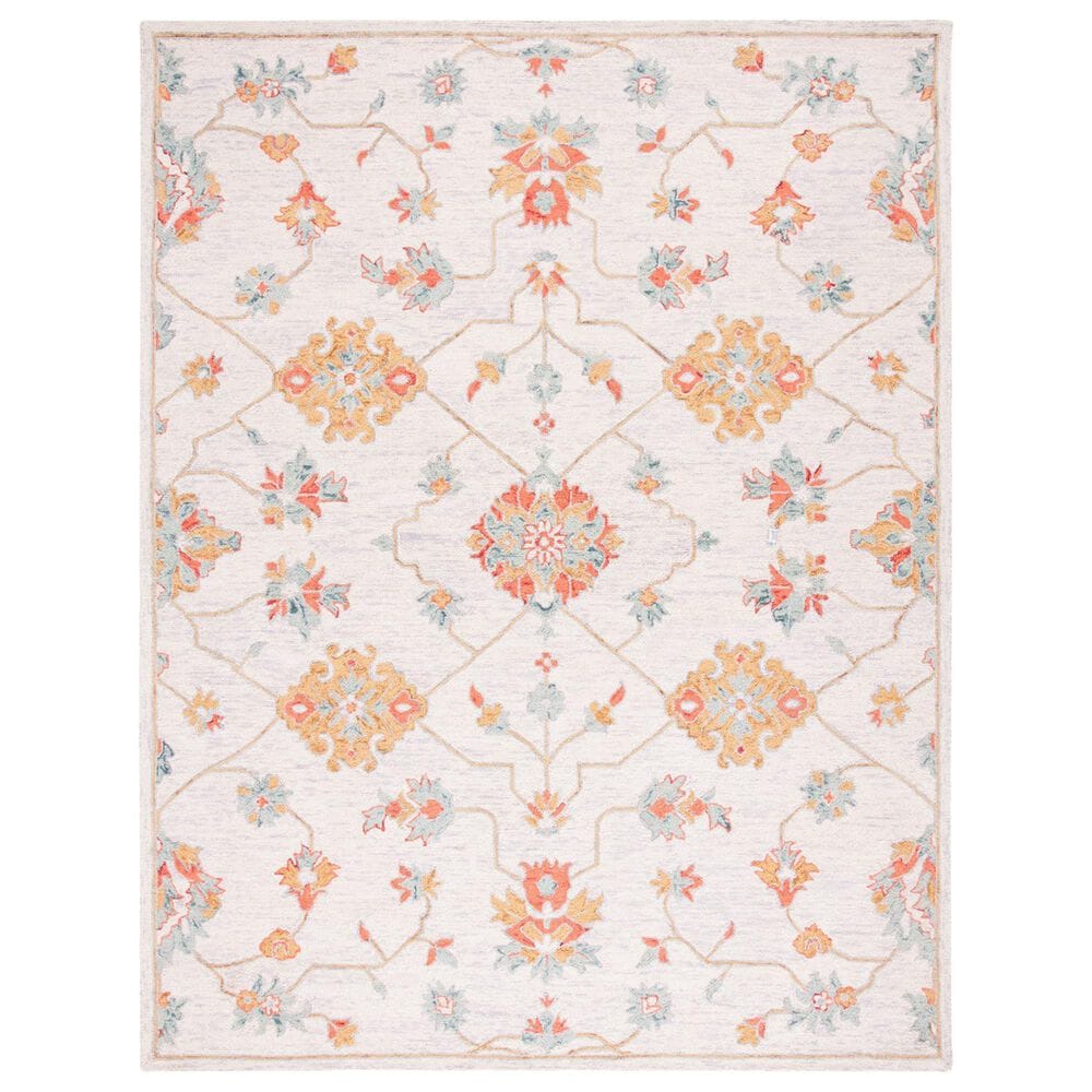 Safavieh Micro-Loop 9" x 12" Silver and Red Area Rug, , large