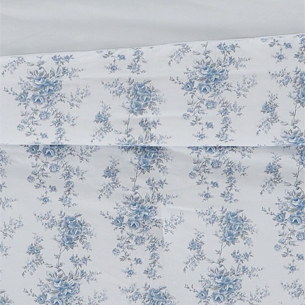 Pem America British Rose 3-Piece King Comforter Set in White and Blue, , large