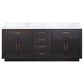 Lexora Home Abbey 80" Double Bathroom Vanity in Black Oak with 2 cm White Carrara Marble Top and Rectangular Sinks, , large
