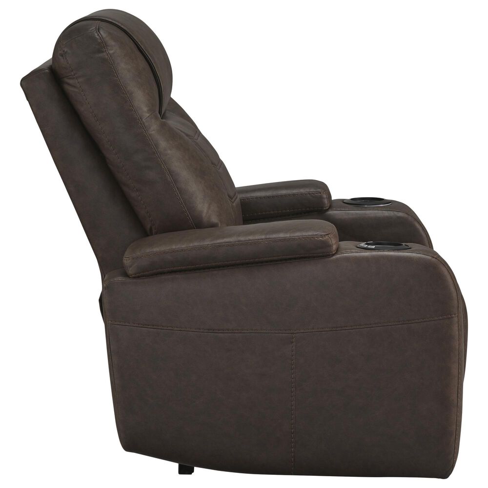 Ashley Schooner Rocks Power Recliner with Adjustable Headrest in Umber, , large
