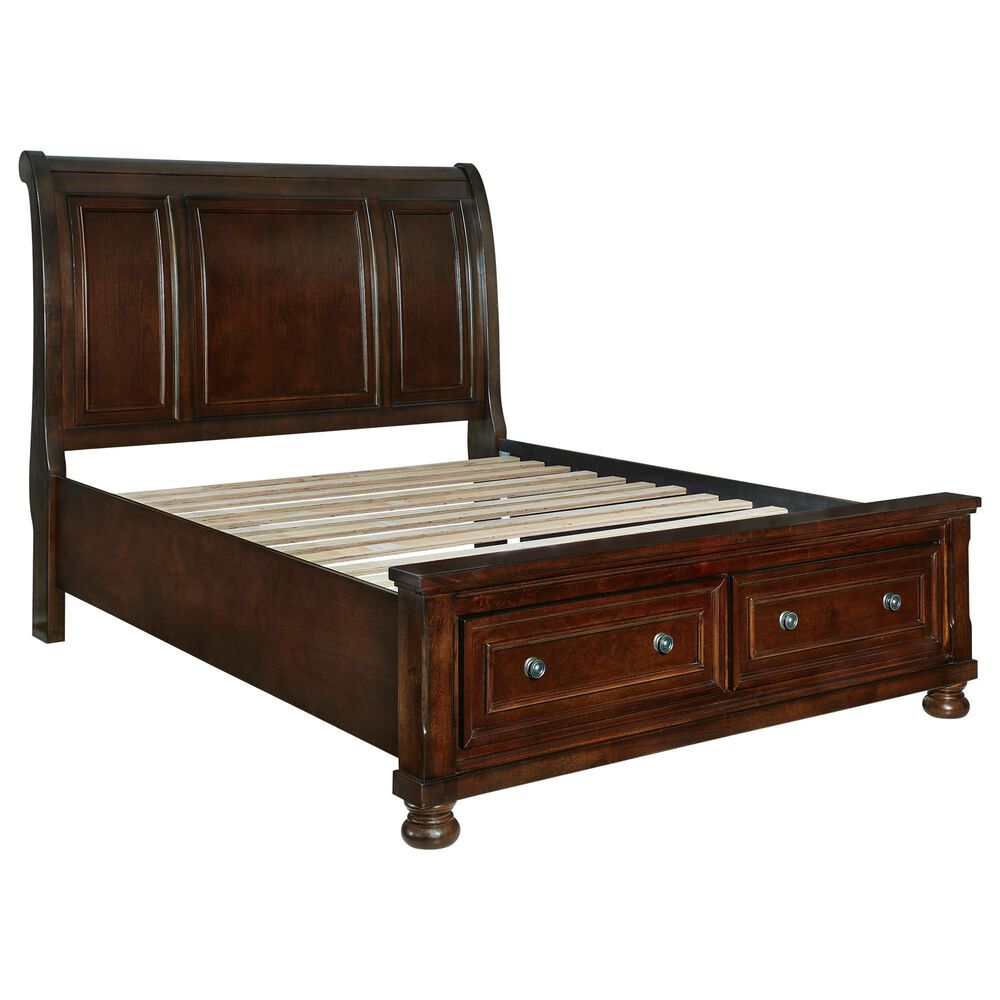 Ashley Porter Queen Sleigh Storage Bed in Rustic Brown, , large