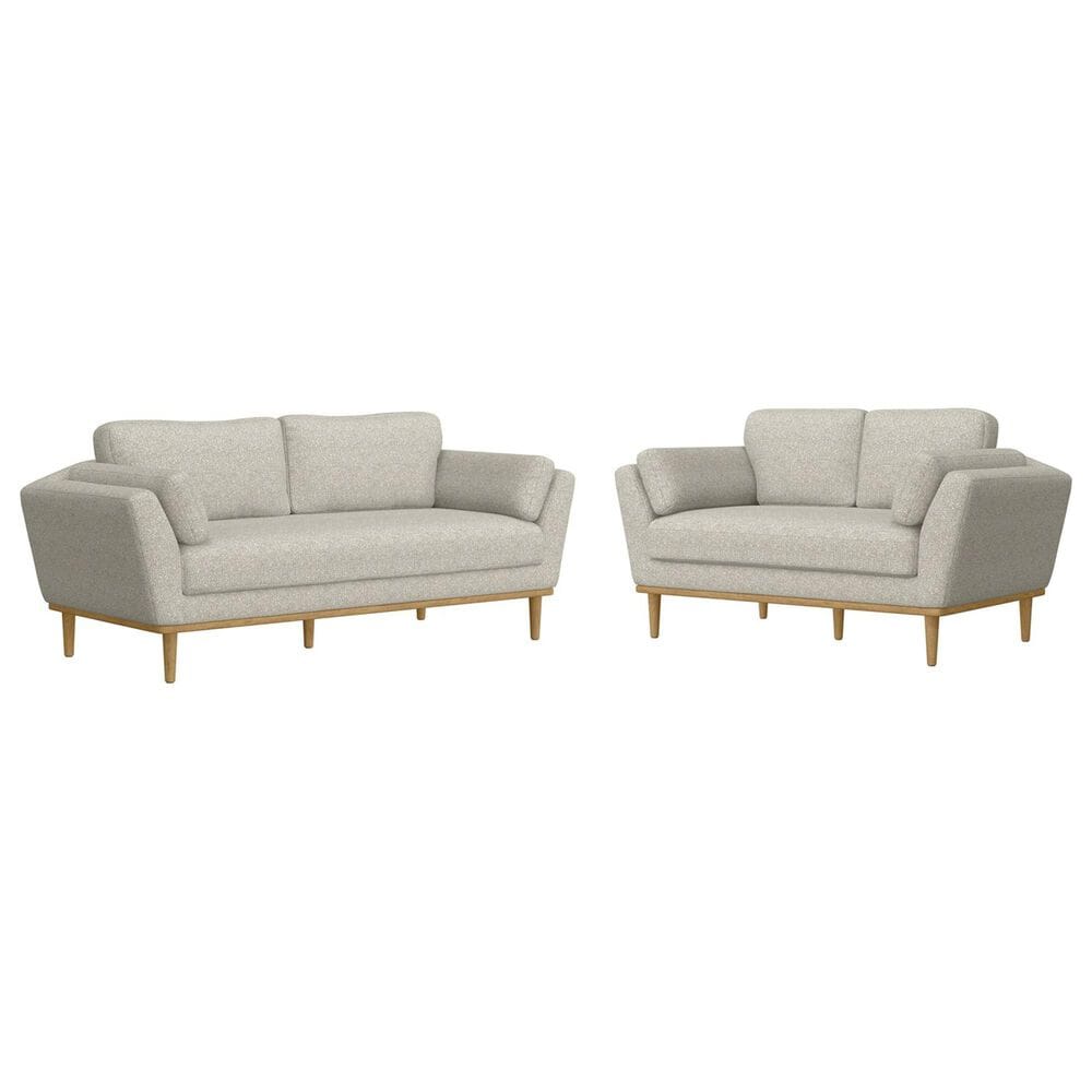 Golden Wave Furniture Reverie Stationary Sofa and Loveseat Set in Grey, , large