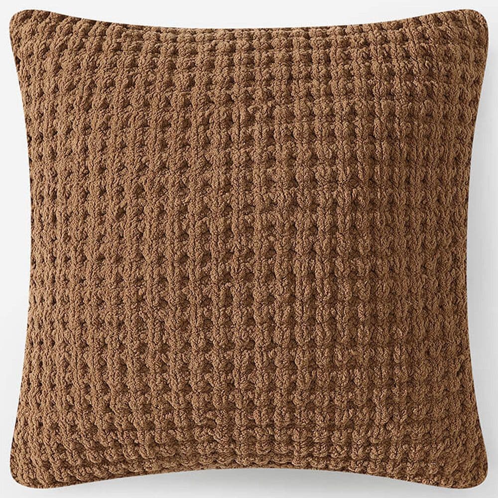 Sunday Citizen Snug Waffle 20" Square Throw Pillow in Chestnut, , large