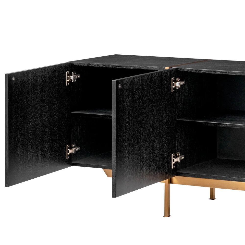 Eichholtz Brazilian Dresser in Charcoal Grey and Brushed Brass, , large
