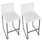 Lumisource Mara Barstool with White Cushion in Black (Set of 2), , large