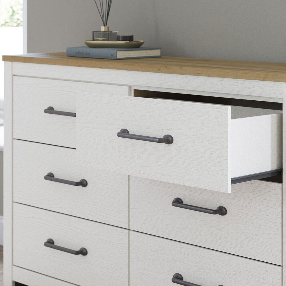 Ashley Linnocreek 3-Piece Twin Bedroom Set in White and Warm Brown, , large