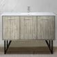Lexora Home Lancy 48" Single Bathroom Vanity in Rustic Acacia with 2 cm White Cultured Marble Top and Rectangular Sink, , large