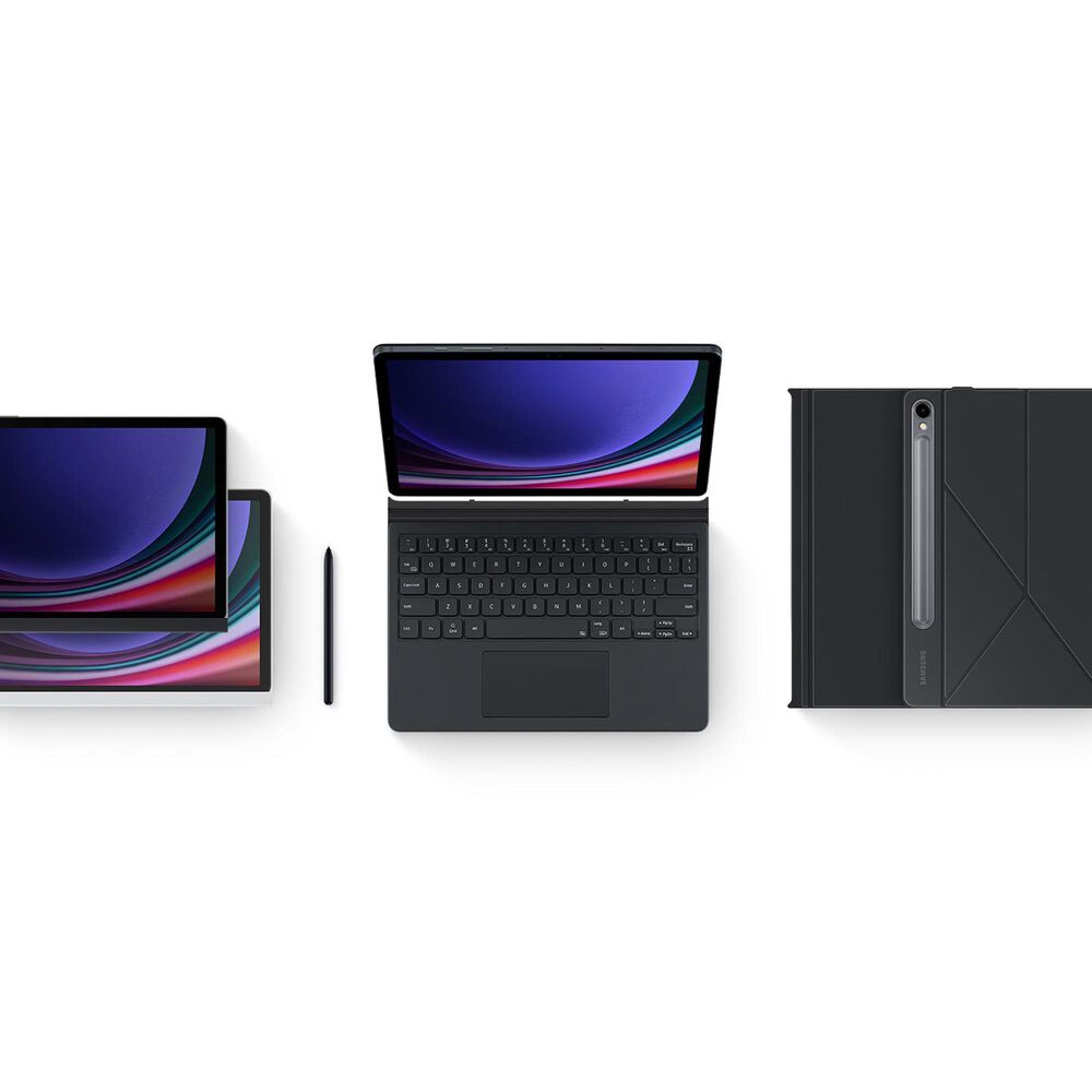 Samsung Smart Book Cover for Galaxy Tab S9/Tab S9 FE in Black, , large