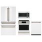 Cafe 4pc Kitchen Package with Refrigerator, Slide in Range, OTR Microwave, and Dishwasher in White, , large