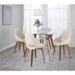 LumiSource Fabrico Side Chair with Cream Faux Leather Cushion in Walnut (Set of 2), , large