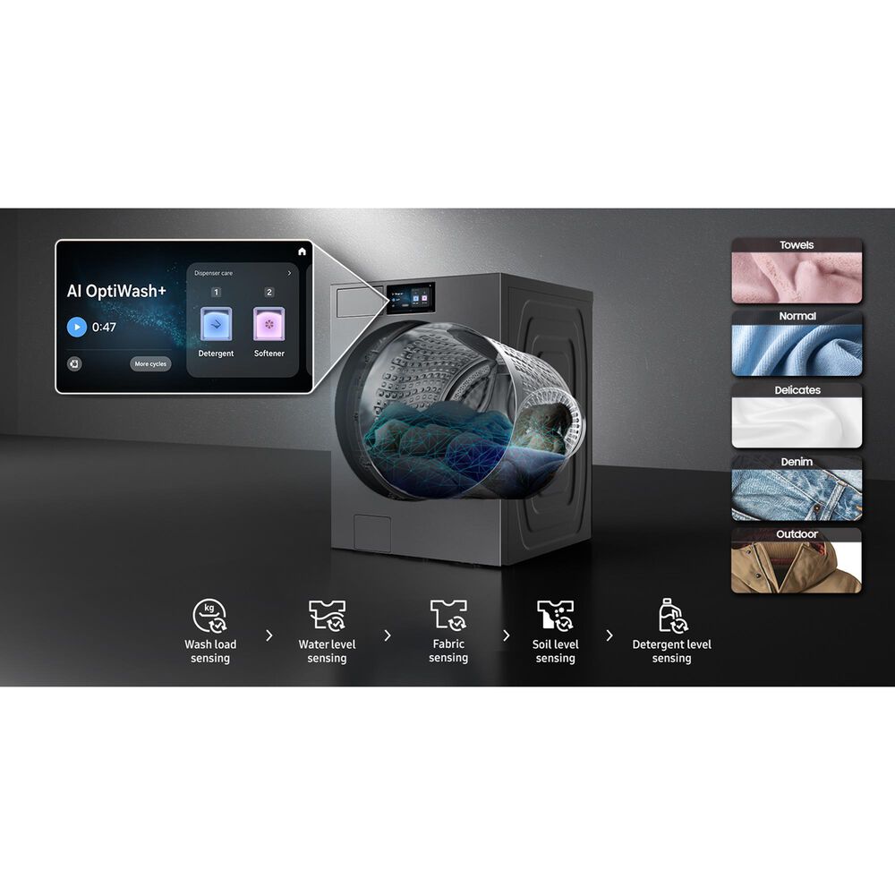 Samsung Bespoke 5.3 Cu. Ft. Front Load Washer in Dark Steel, , large