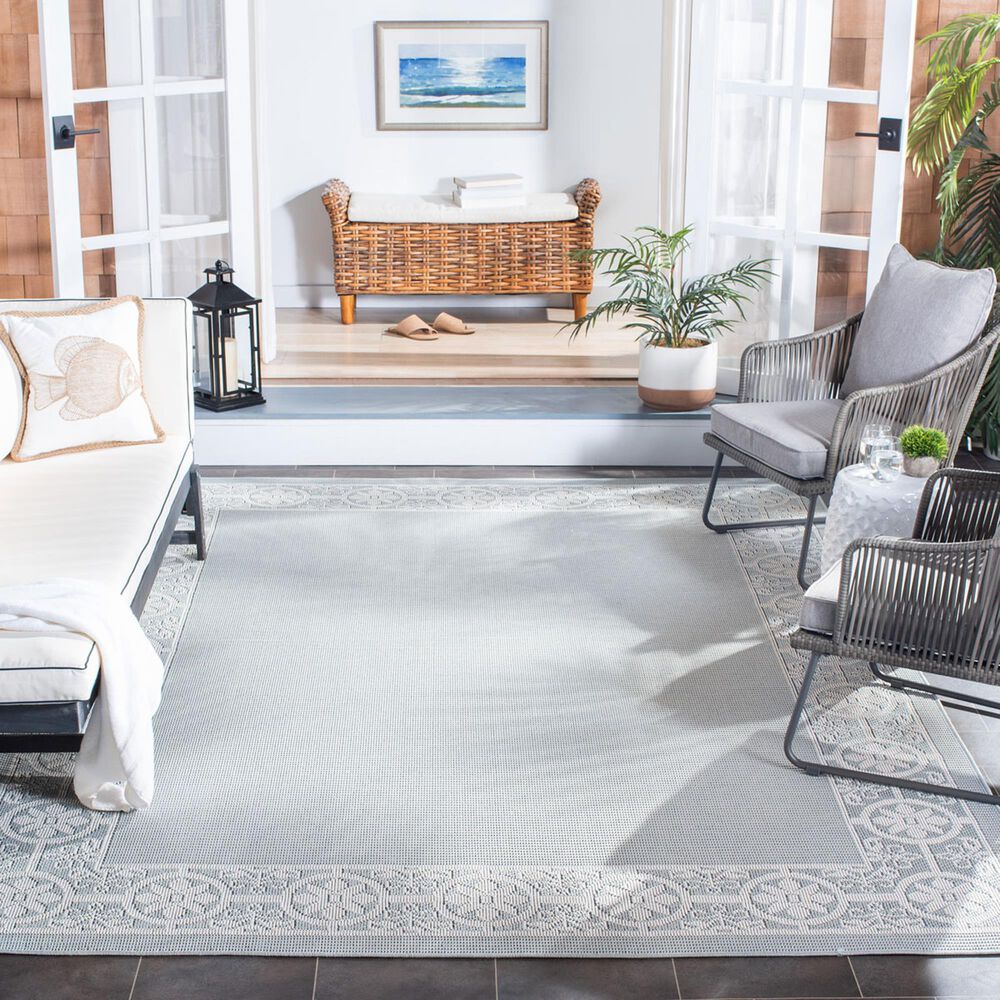 Safavieh Bermuda 9&#39; x 12&#39; Light Blue and Ivory Indoor/Outdoor Area Performance Rug, , large