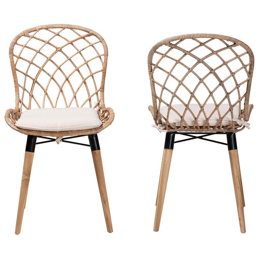 Baxton Studio Sabelle Side Chair in Natural Brown and Greywashed (Set of 2), , large