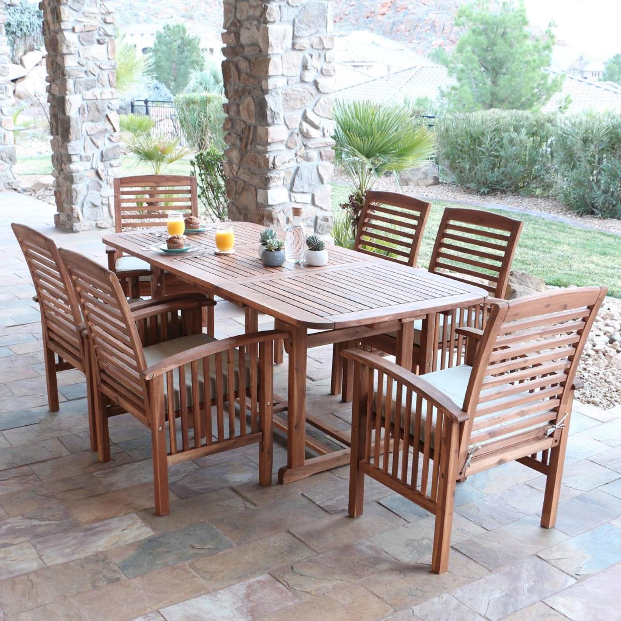 7 piece teak outdoor dining sale set