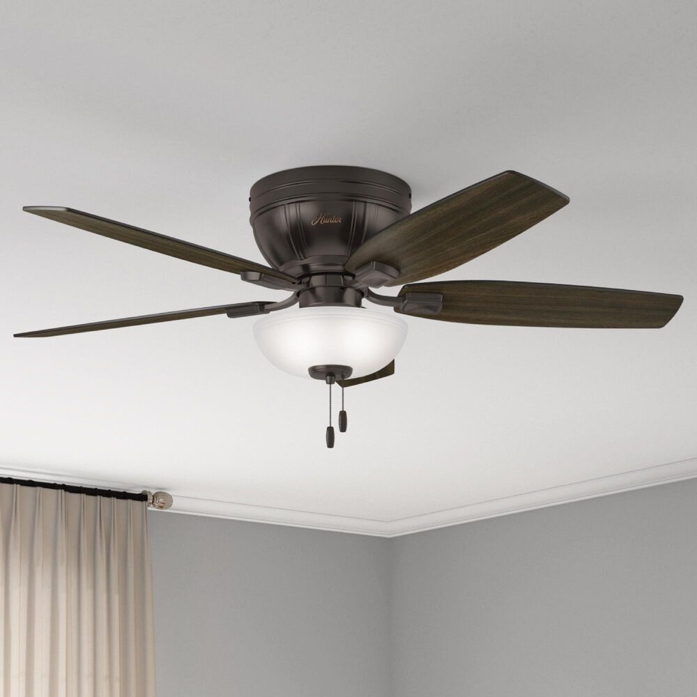 Hunter Kenbridge Low Profile 52&quot; Ceiling Fan with LED Lights in Noble Bronze, , large