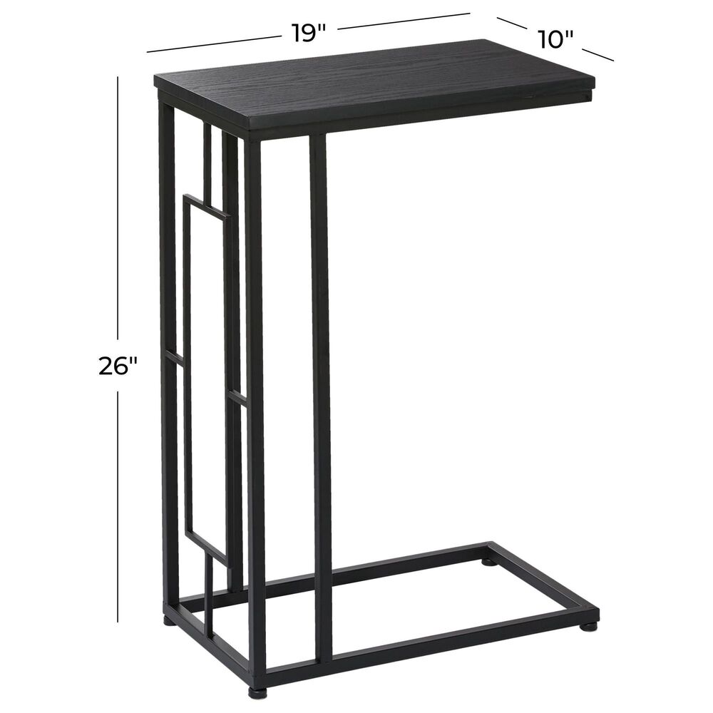 Maple and Jade C-Shaped End Table in Black and Dark Brown, , large