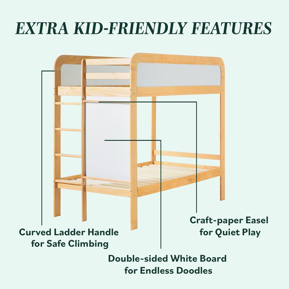Walker Edison Adyn Twin over Twin Bunk Bed in Walnut, , large