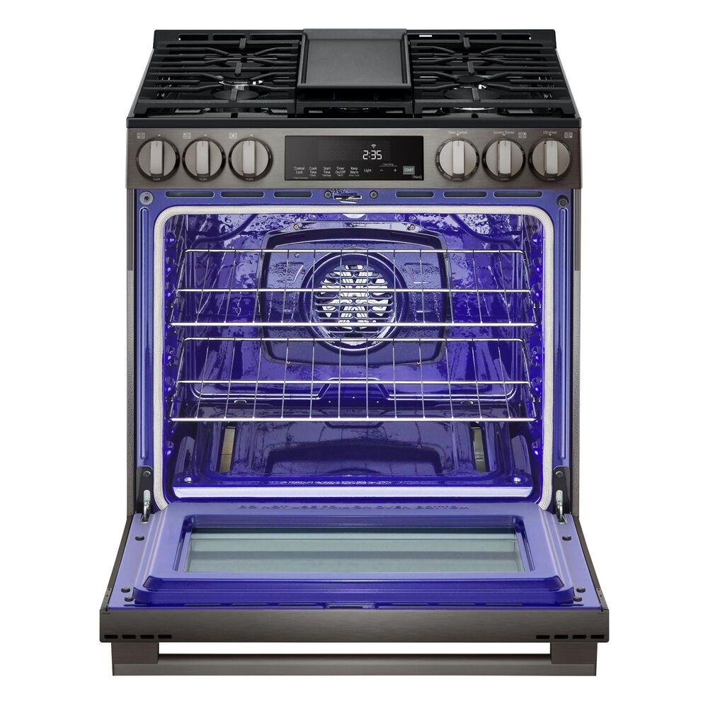 LG 5.8 Cu. Ft. Slide-in Gas Range in PrintProof Black Stainless Steel, , large