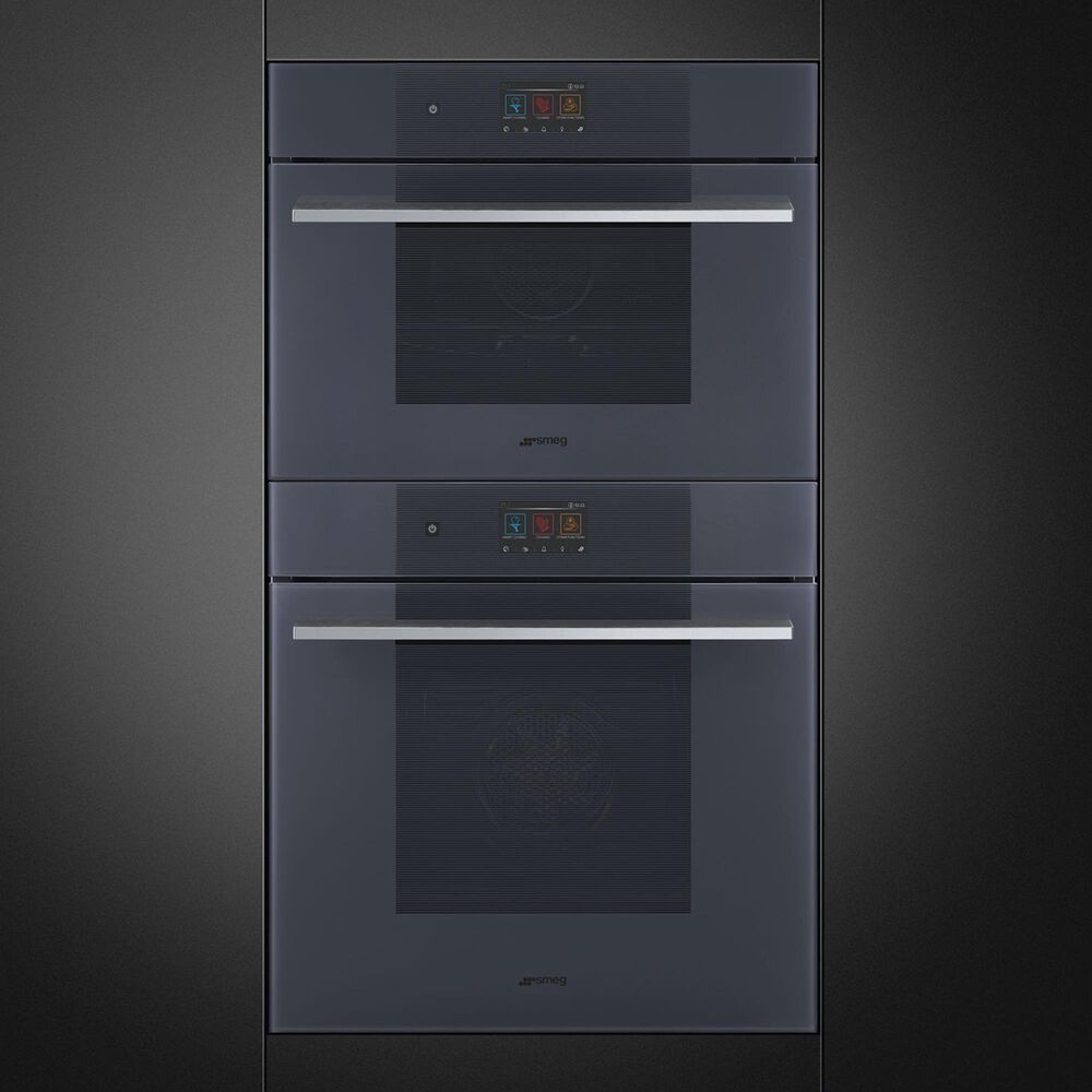 SMEG Linea 24" Single Electric Wall Oven with Convection in Neptune Grey, , large