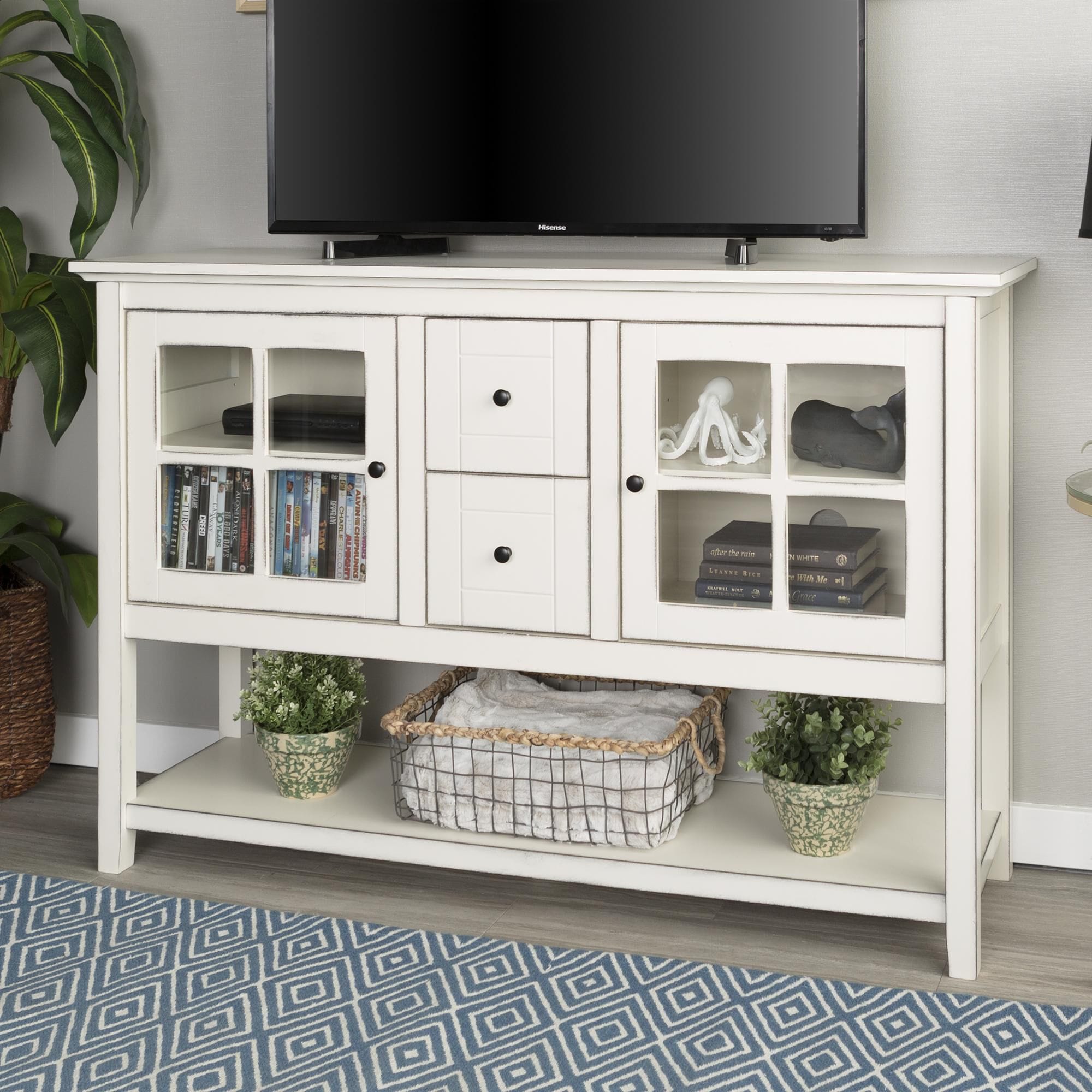 Walker edison wood console store table buffet tv stand