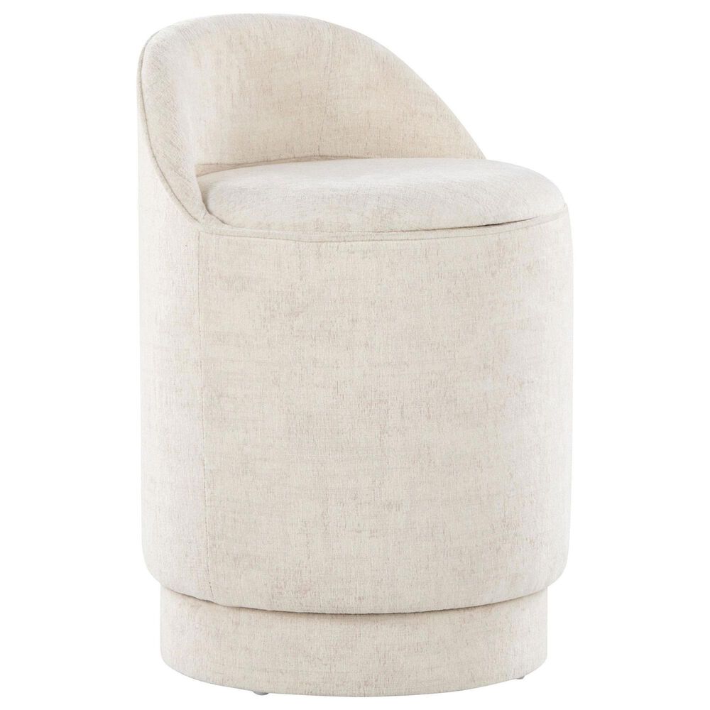 Lumisource Marla Upholstered Vanity Stool in Cream, , large