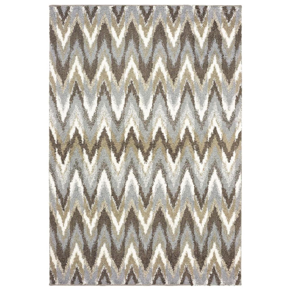Oriental Weavers Verona 004D6 9"10" x 10"10" Grey and Taupe Area Rug, , large
