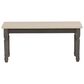 Linon Home Decor Willow Dining Bench in Smokey White and Dark Grey, , large
