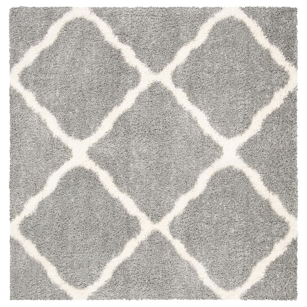 Safavieh Parma Shag PMA521G 6"7" Square Grey and Cream Area Rug, , large