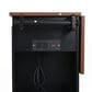 HOMLUX 54" Mobile Kitchen Island with Glass Door Storage in Walnut and Black, , large