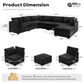 Noviland HOMLUX 7-Piece Mod Sectional with Chaise in Black, , large