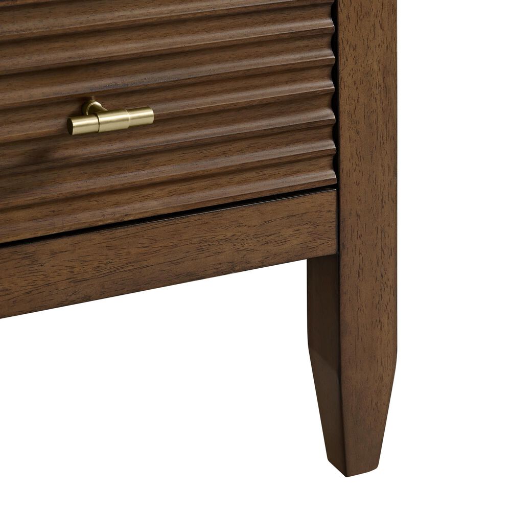 James Martin Myrrin 30" Single Bathroom Vanity in Mid-Century Walnut with 3 cm Victorian Silver Silestone Top and Rectangular Sink, , large
