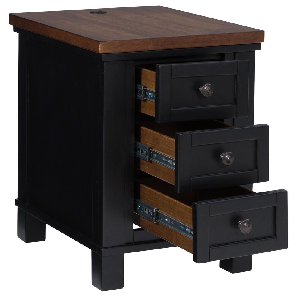 Ashley Wildenauer Chair Side End Table in Warm Satin Black and Brown, , large
