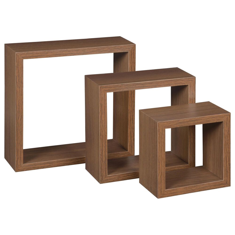 Regency Global Sourcing Niche Soho Wall Shelf in Urban Walnut - Set of 3, , large