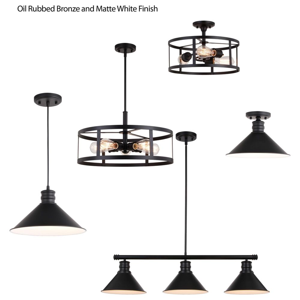Vaxcel Akron 3-Light Semi Flush Mount in Oil Rubbed Bronze, , large