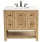 James Martin Vanities Breckenridge 36" Single Bathroom Vanity in Light Natural Oak with 3 cm White Zeus Quartz Top and Rectangular Sink, , large
