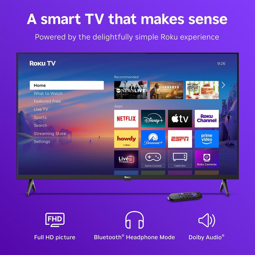 Roku 32" Class Select Series HD LED in Black - Smart TV, , large
