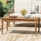 Hearth and Haven Outdoor Acacia Classic Coffee Table with Turned Legs in Natural, , large