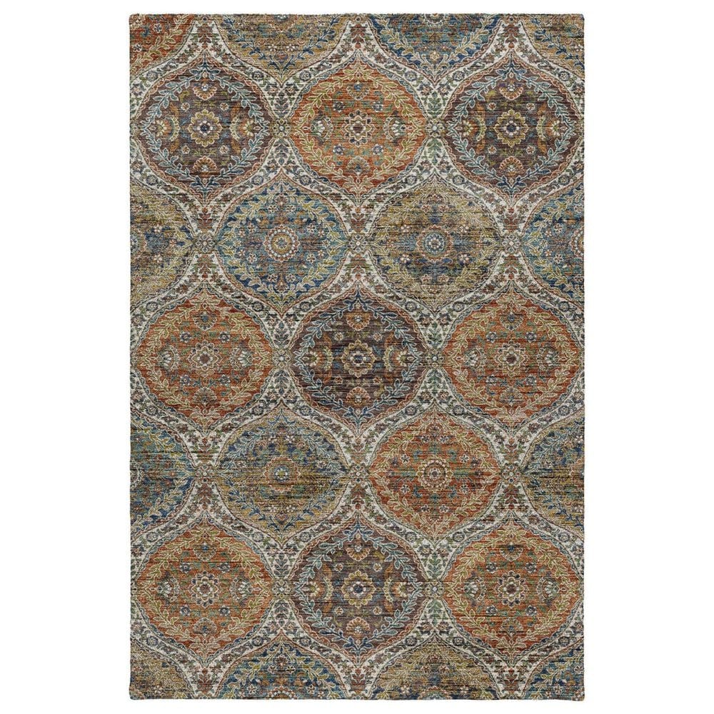 Dalyn Rug Company Silk Road Mocha, Ivory, Copper, Teal, Olive and Gold 10" x 14" Area Rug, , large
