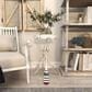 Maple and Jade Striped Paddle Accent End Table in Distressed White, Navy and Red, , large