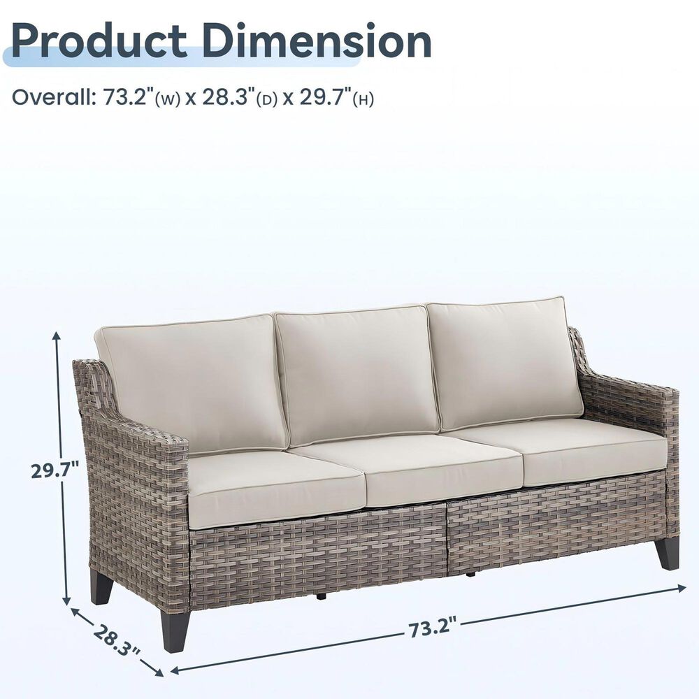 Sunwell Garden 5-Piece Patio Chat Set with Two Swivel and Gliding Chairs in Beige, , large